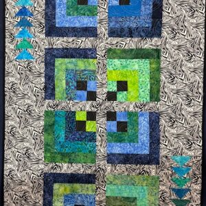 Handmade Lap Quilt - Vibrant Blues and Greens