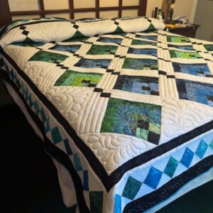 Handmade King Quilt - Falling Rain
